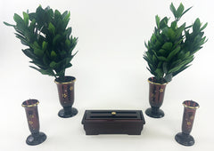 5 Piece Cherry (Metal) Butsugu Set with Sakura Flowers Design (Display Model)