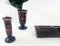 5 Piece Cherry (Metal) Butsugu Set with Sakura Flowers Design (Display Model)