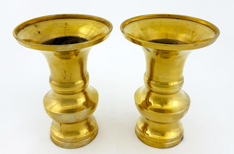 Used 5.75" H Gold Tone Vases