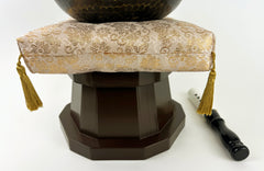 No. 6 Bell (7.75" Diameter) with Gold Floral Cushion and Brown Base