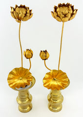 Vintage Large 3 Piece Lotus Flower (17" H includes vases)