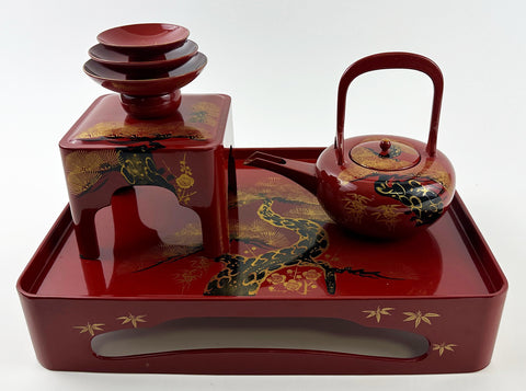 Extra Large Sake Wedding Set with a Tray - Sansankudo Ceremony (Display Model)