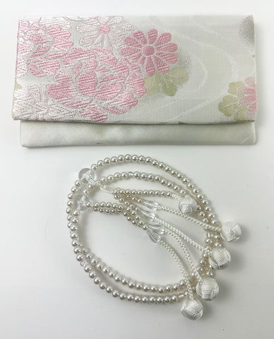 White Pearl Beads with Knitted Tassels Set - Large Beads (Large Beads Case) #2