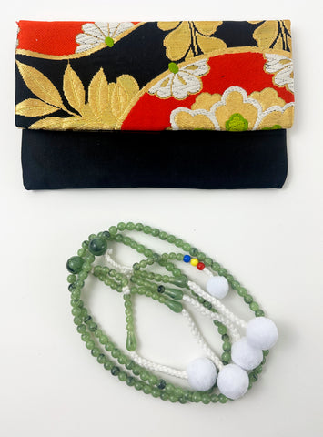 Jade Green Beads with S.G.I. Tassel Set - Large Beads (Large Beads Case)