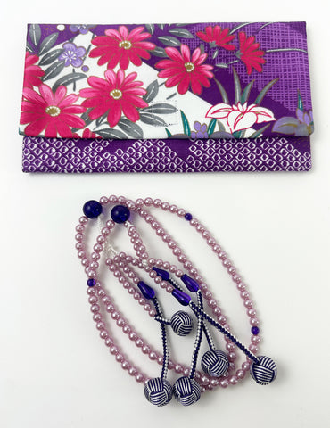 Purple & Light Purple Beads with Purple Knitted Tassels Set - Large Beads (Large Beads Case) #3