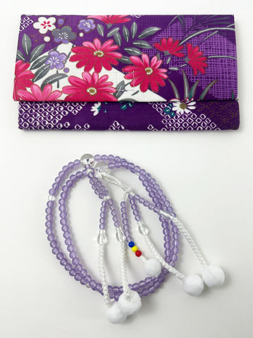 Clear Purple Beads with S.G.I. Tassel Set - Large Beads (Large Beads Case)