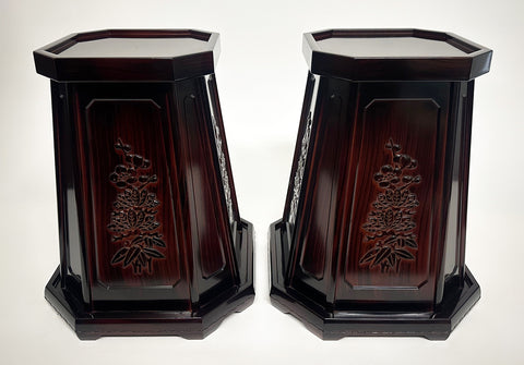 13" Tall Ebony Vase Stands (Display Model)