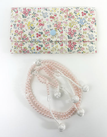 Light Pink Pearl Beads with Knitted Tassels Set - Large Beads (Large Beads Case)