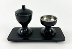 6.5" L Small Black Water Cup Table