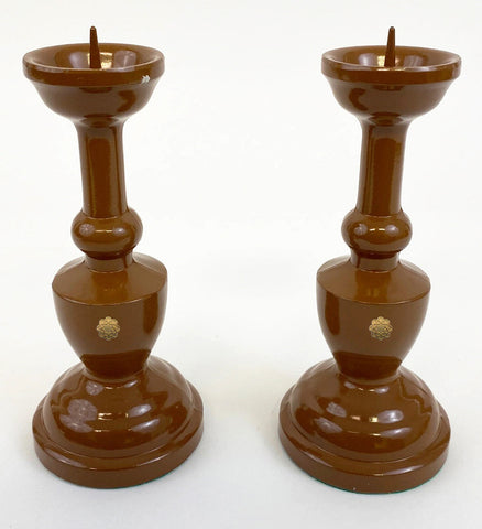 6.6" H Brown Candle Stands with S.G.I. Logo