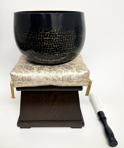 No. 8 Hand Pounded Bell (9.5" Diameter) with Gold Cushion and Ironwood Base