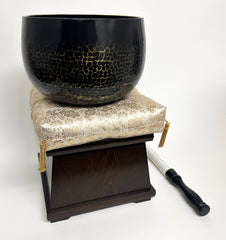 No. 8 Hand Pounded Bell (9.5" Diameter) with Gold Cushion and Ironwood Base