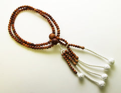 Extra Large Premium Sandalwood Beads with Knitted Tassels