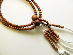 Extra Large Premium Sandalwood Beads with Knitted Tassels